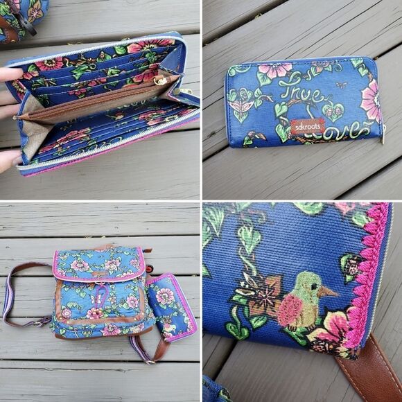 Sakroots Artist Circle Lagoon‎ True Love Floral Butterfly Convertible Backpack